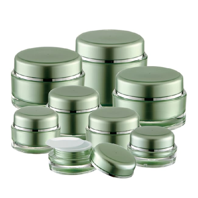 Related product: J03 |  Shiny silver trim acrylic jars