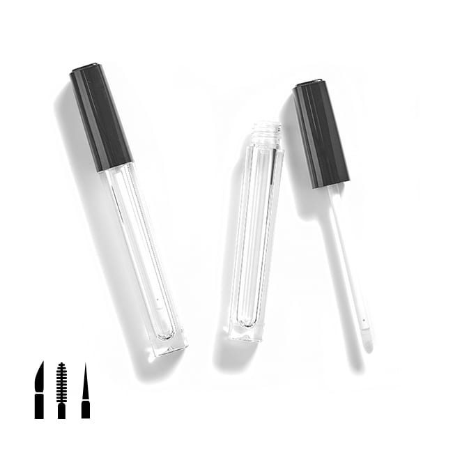 Black Lip Gloss Wand and Clear Bottle l YYDL7016 l APC Packaging