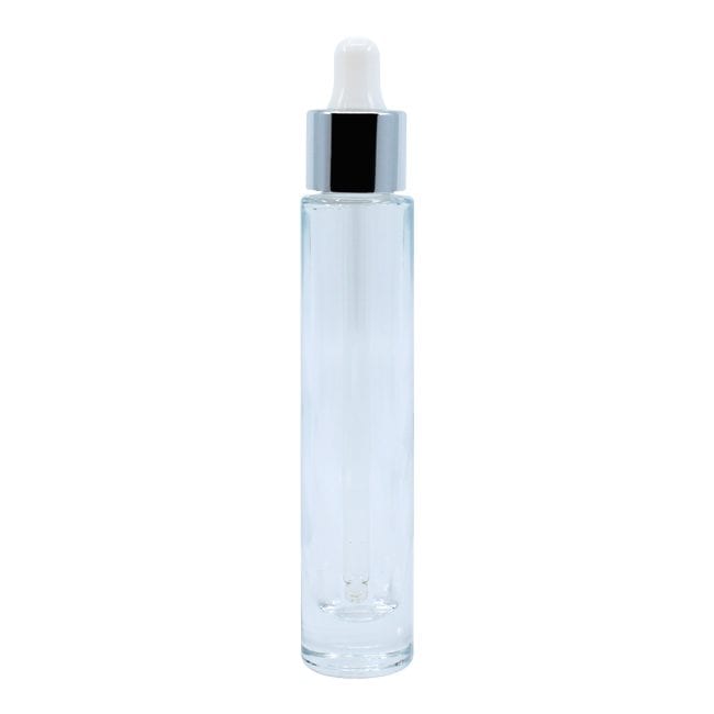 Clear Glass Bottle with Silver Dropper l KGAD013 l APC Packaging